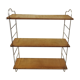 Wall shelf string wood and brass
