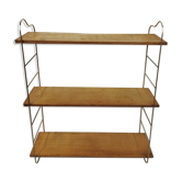 Wall shelf string wood and brass
