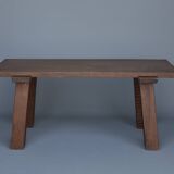 Table brutaliste en chêne massif