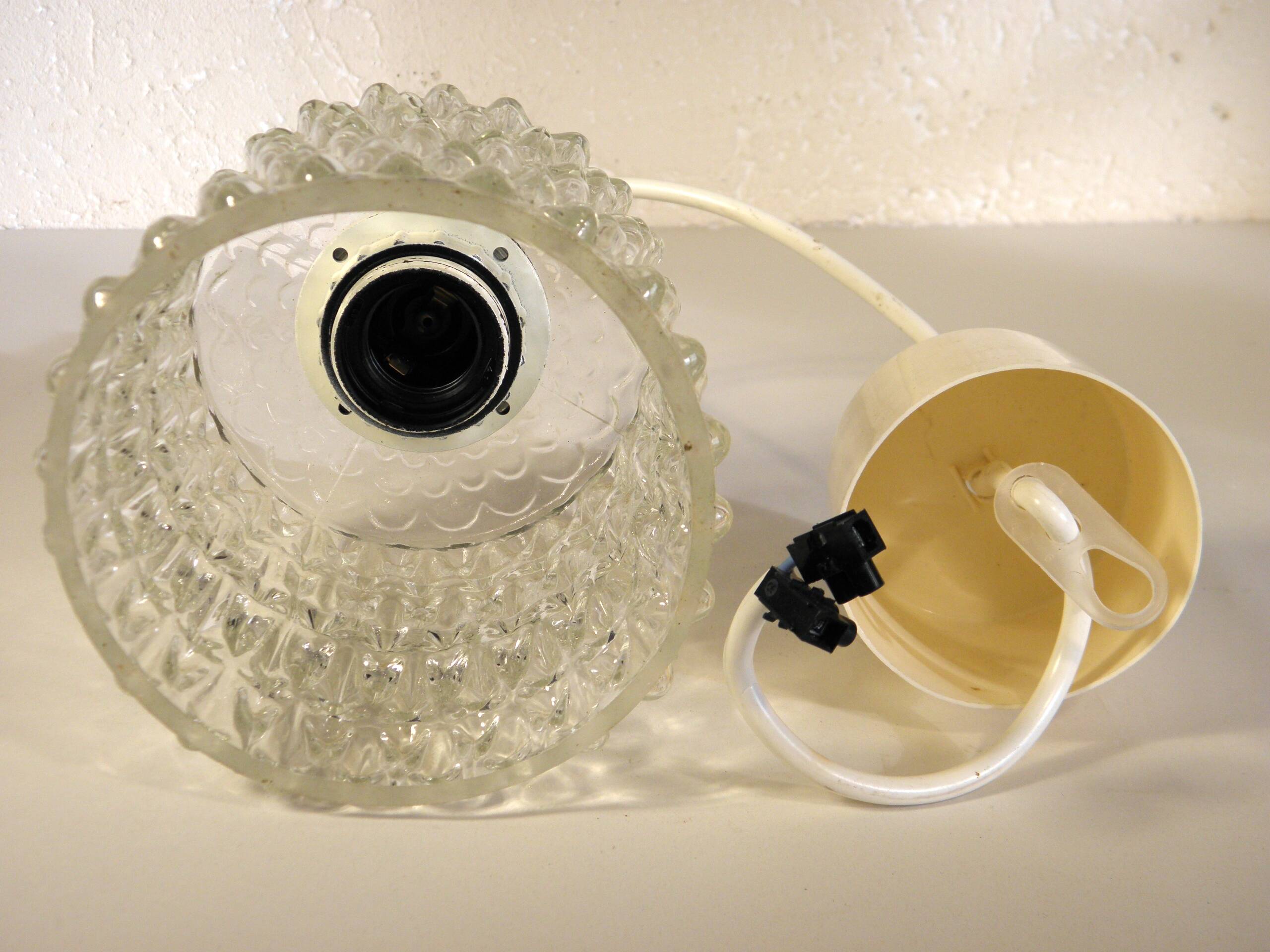70s glass pendant light