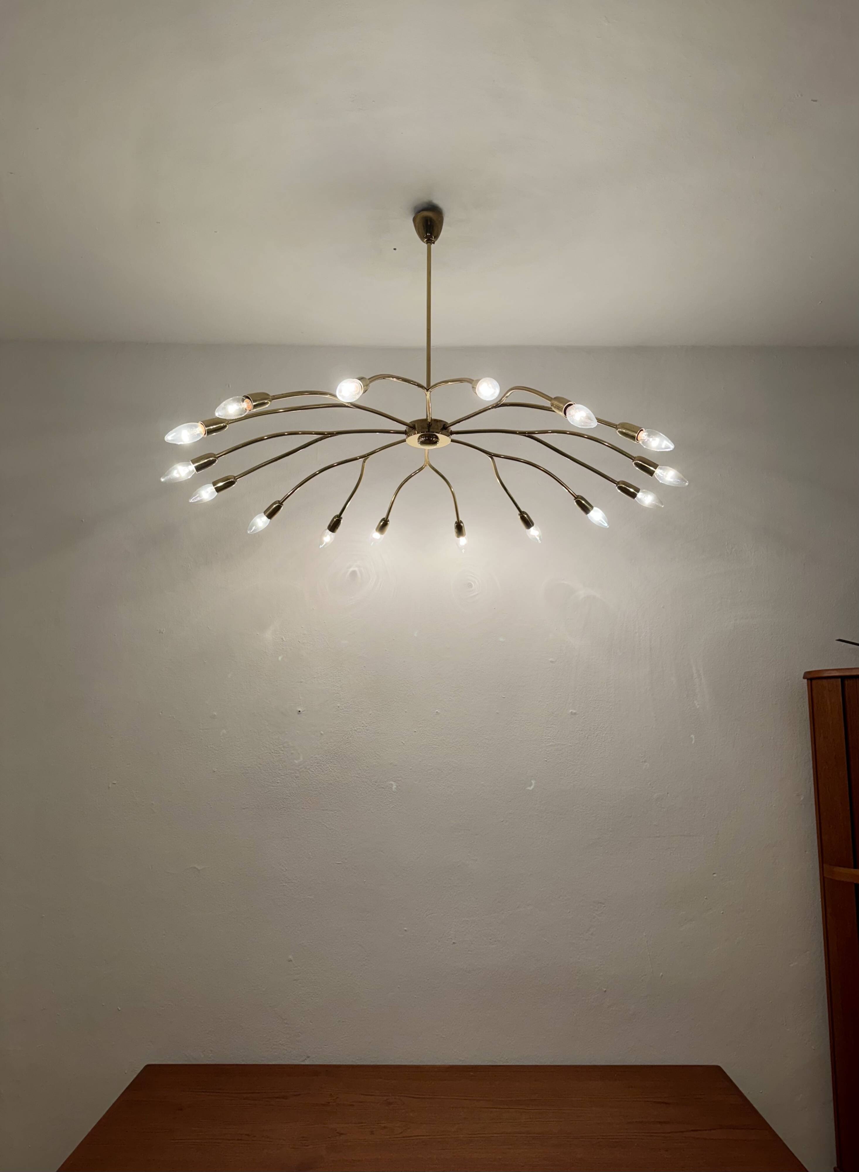 XXL Austrian Brass Chandelier by Kalmar