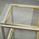 1970s Italian Chrome, Brass and Glass Nesting Tables, Set of Three