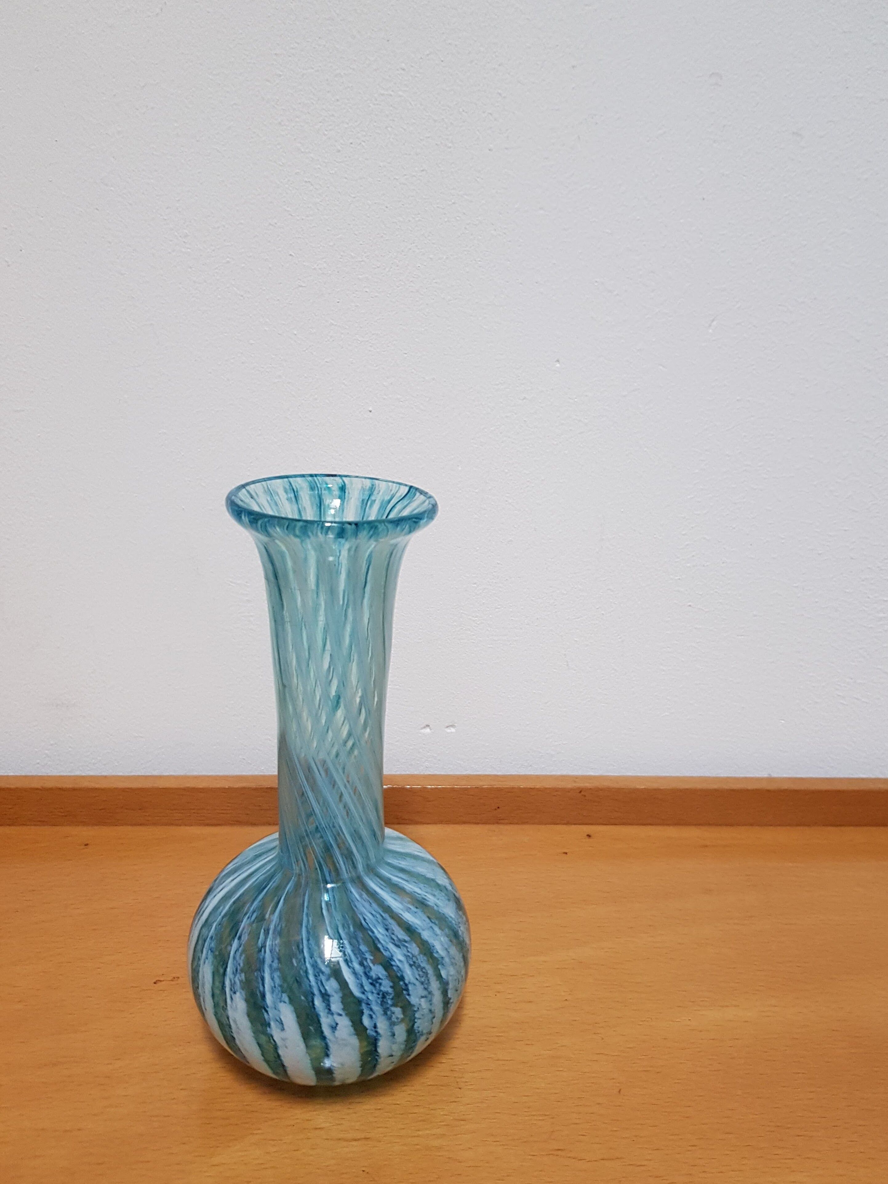 Vintage Glass Vase made by Phoenician Glass, Malta, 1980s