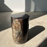 Side table in black petrified wood h:28,5cm d:17cm