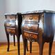 Paire de tables de chevet style Louis marbre noir
