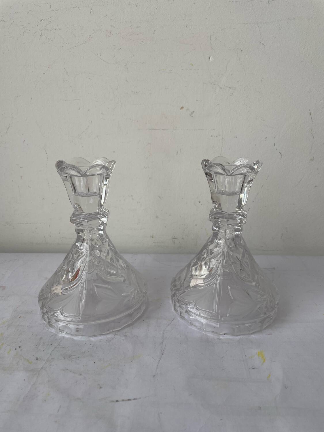 Paire de bougeoirs cristal