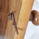 Elegant antique Napoleon III side table in walnut with black marble veneer.
