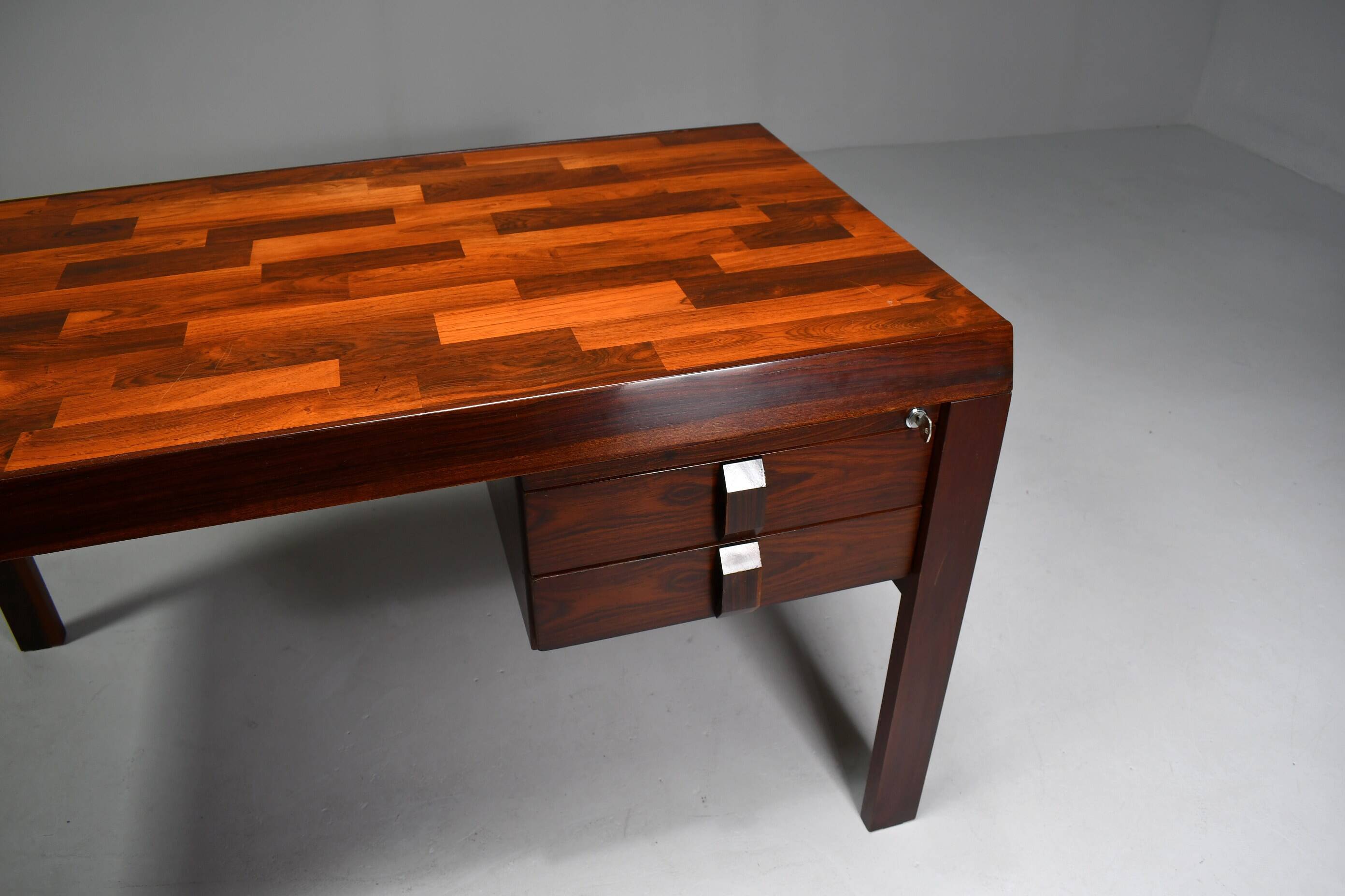 Rosewood desk by Jean Gillon for Italma. Brazil 1970s.