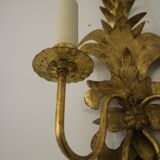 wrought iron wall lamp, with gold leaf, year 60