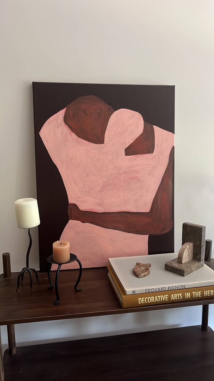 Close to You minimalist couple painting
