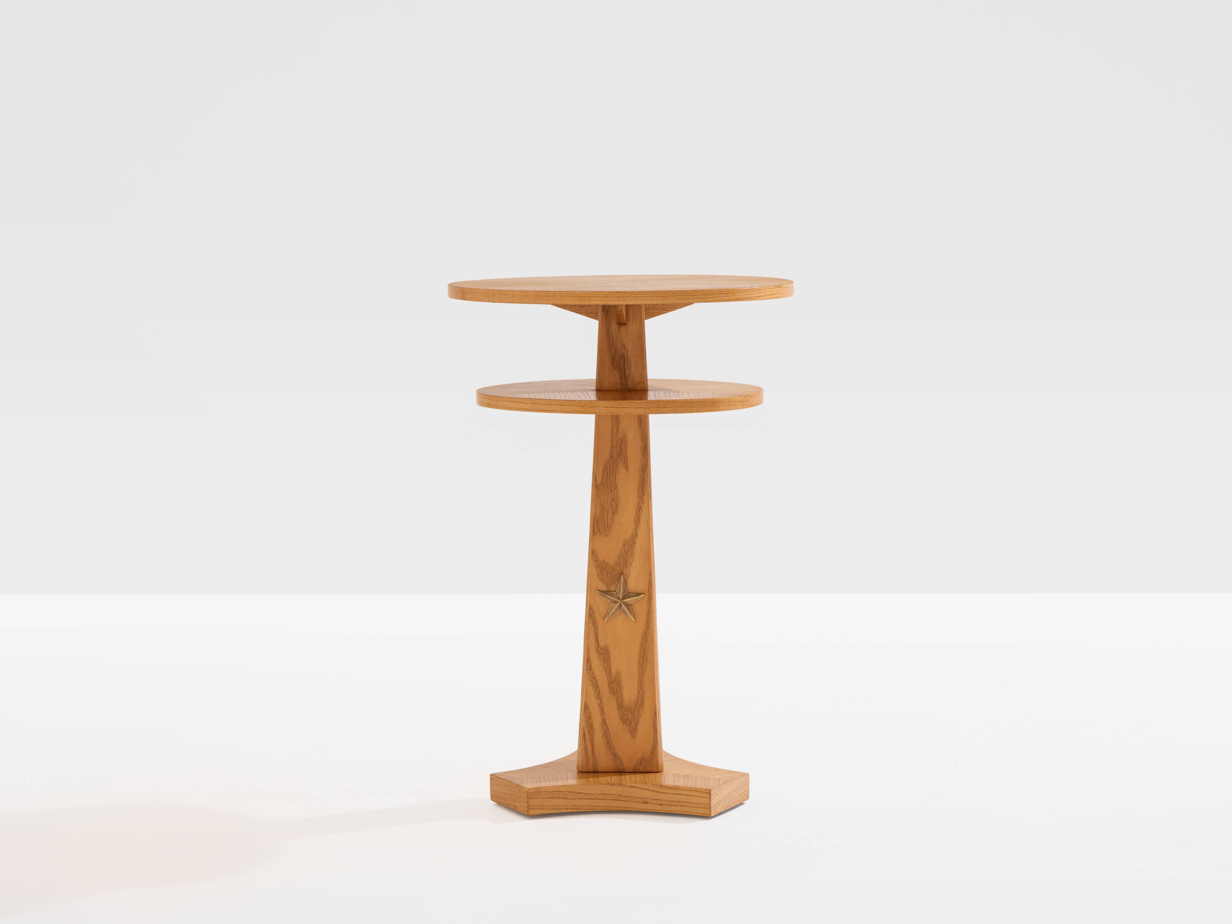 André Arbus table d'appoint en frêne et laiton vers 1940