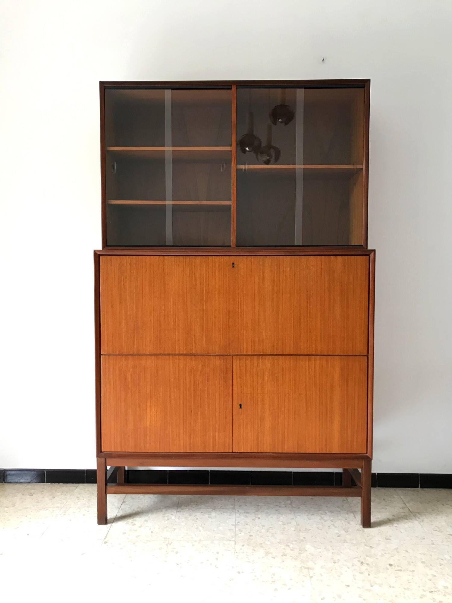 Scandinavian library secretary in vintage teak from the 60s