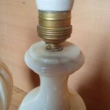 Pair of alabaster balluster lamps, 1970s