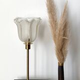 Table lamp with an antique translucent lampshade, art deco style