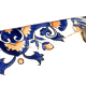 Vasque vieux rouen peint main robinet dragon métal argenté