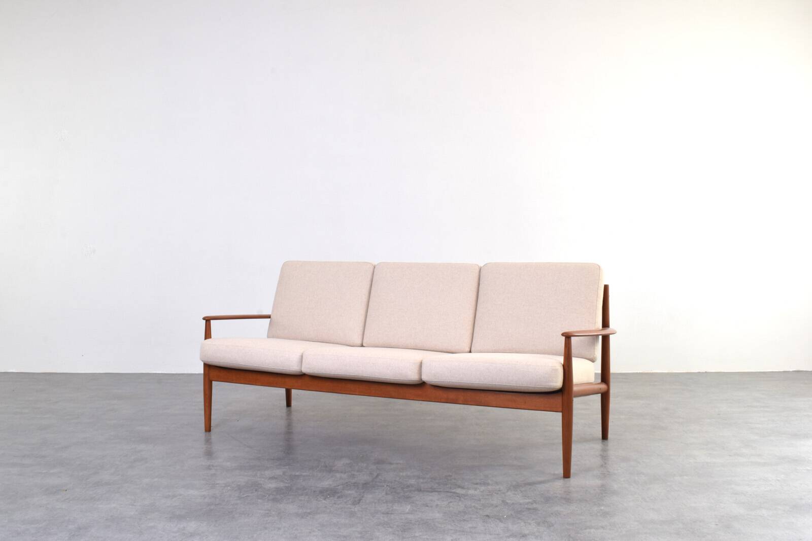 Mid-Century Danish Teak & Wool Sofa by Grete Jalk for France & Søn
