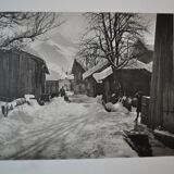 Old silver photo circa 1950 by L. Thomas in Morzine set of 3