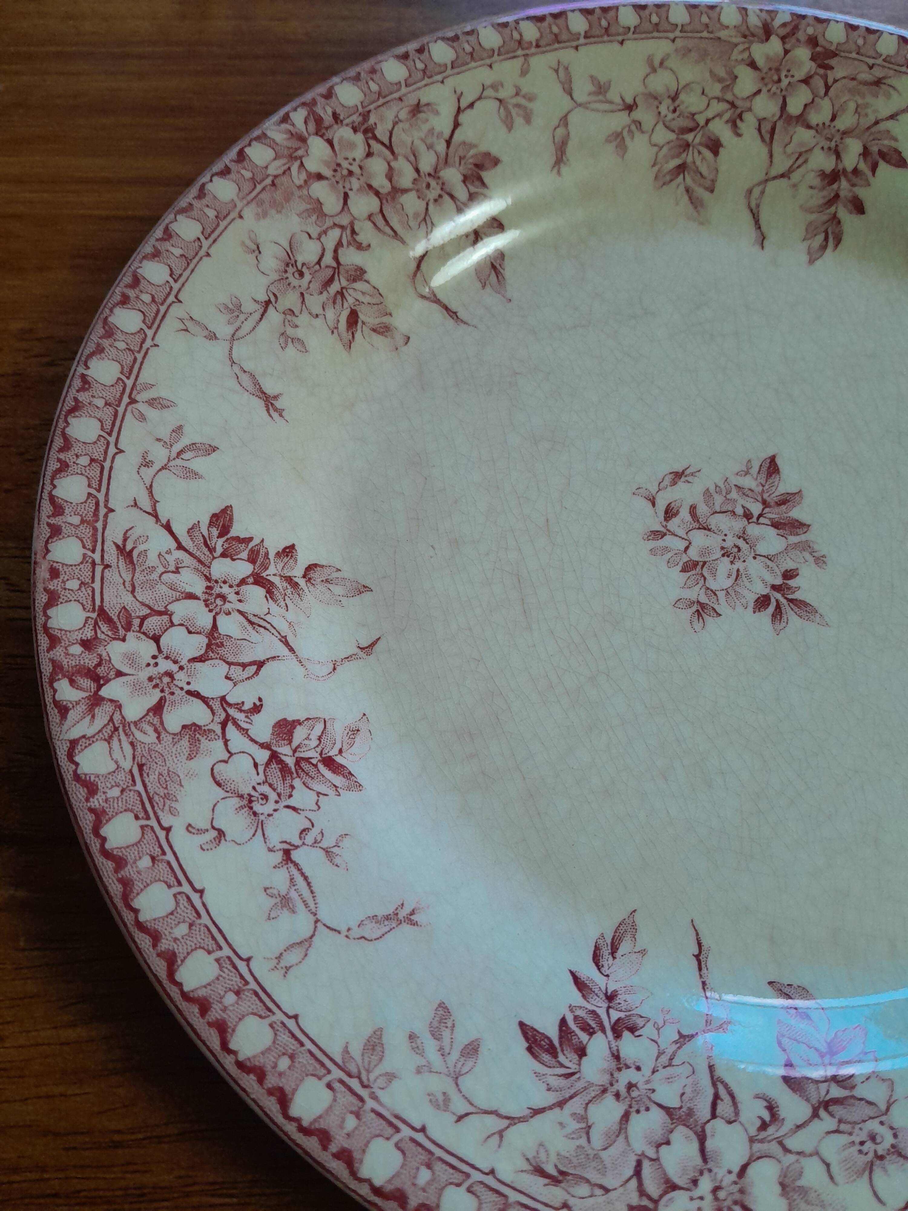Opaque porcelain plate from Gien - Mariette series