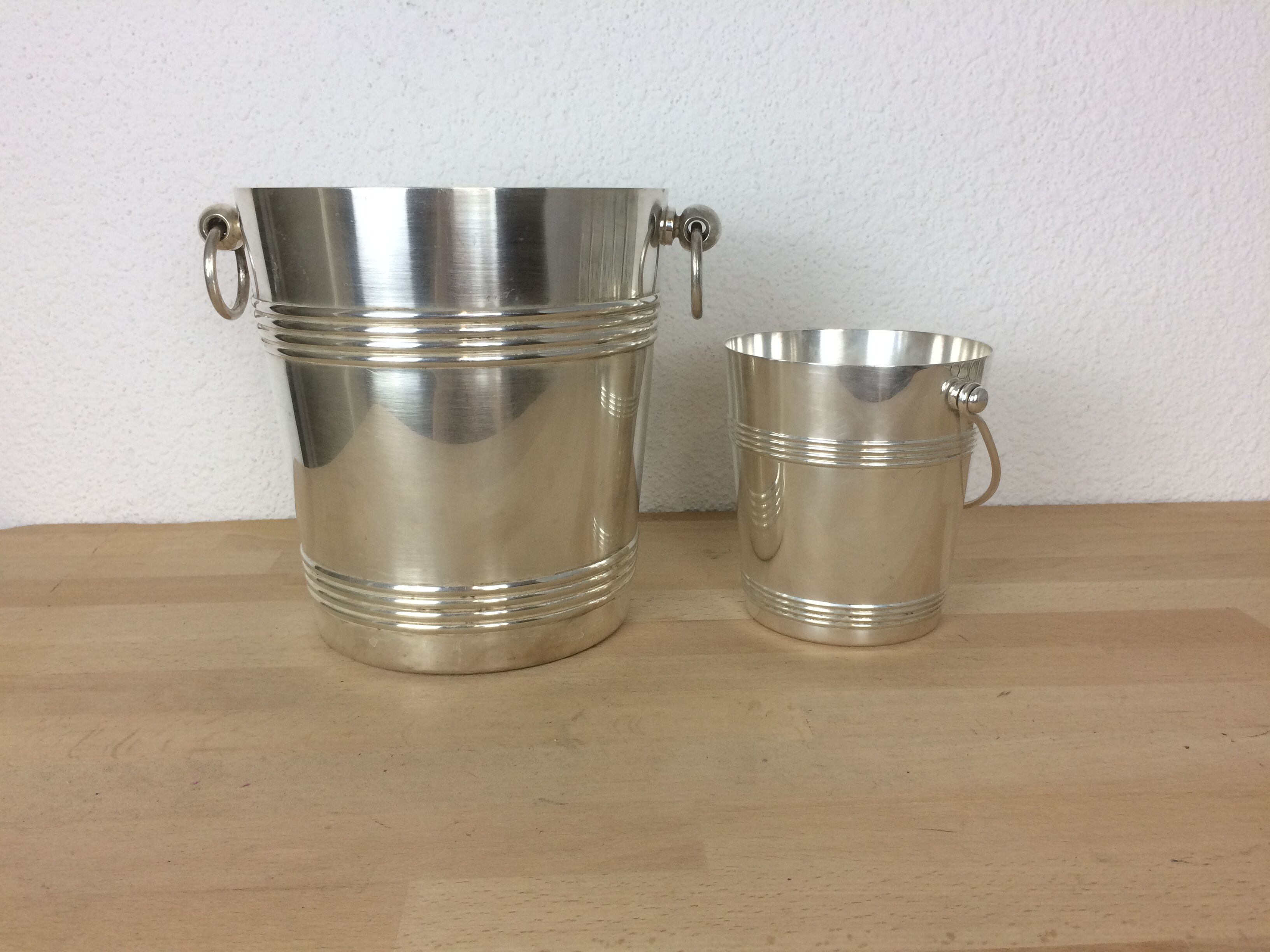 Christofle champagne buckets and ice cream, Gallia model, silver metal