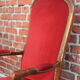 Red velvet voltaire armchair