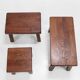 Set of three brutalist oak side tables 1970's