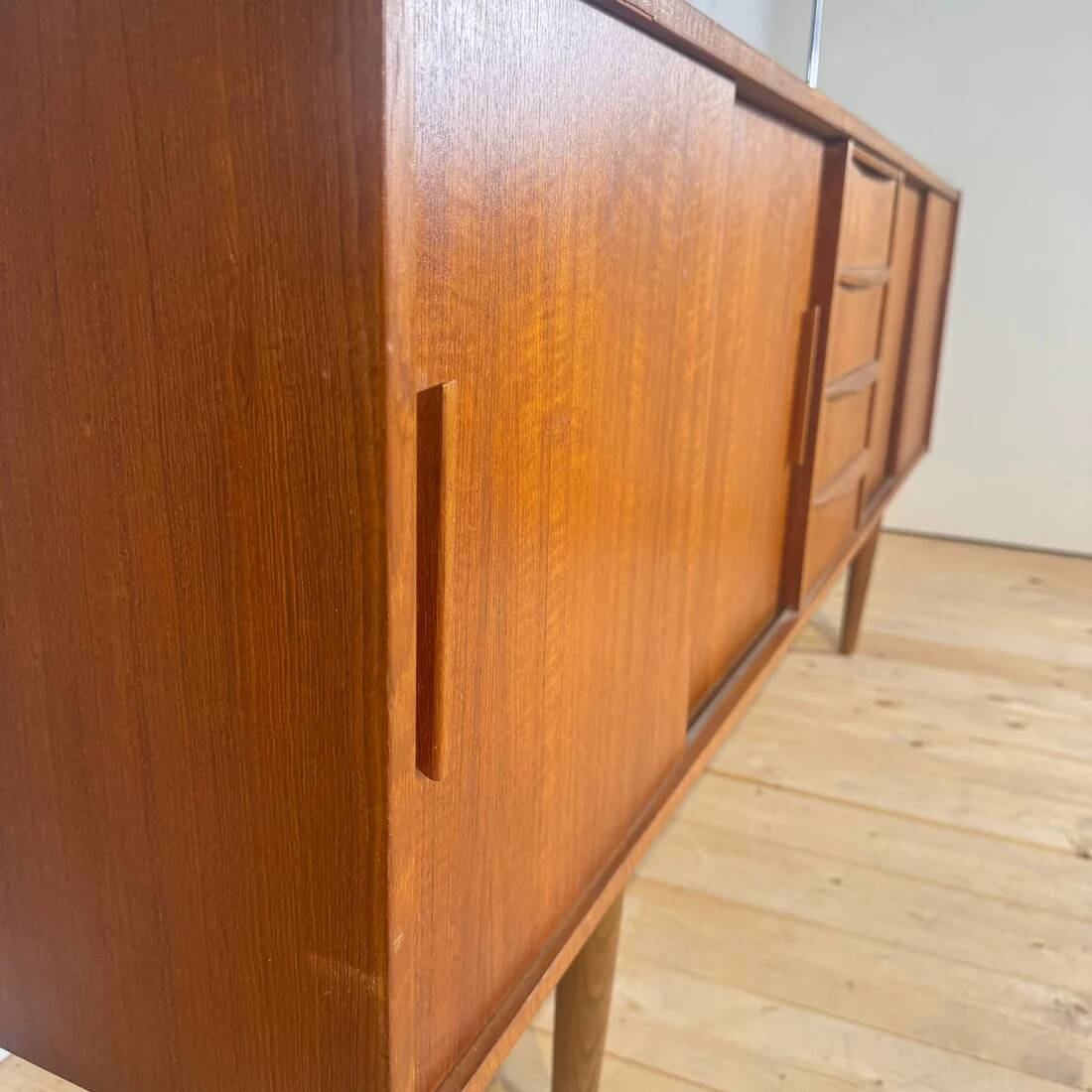 Danish four-drawer teak sideboard, 1960s