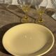 Set of 6 vintage yellow stemmed glasses: consisting of 4 large and 2 small.