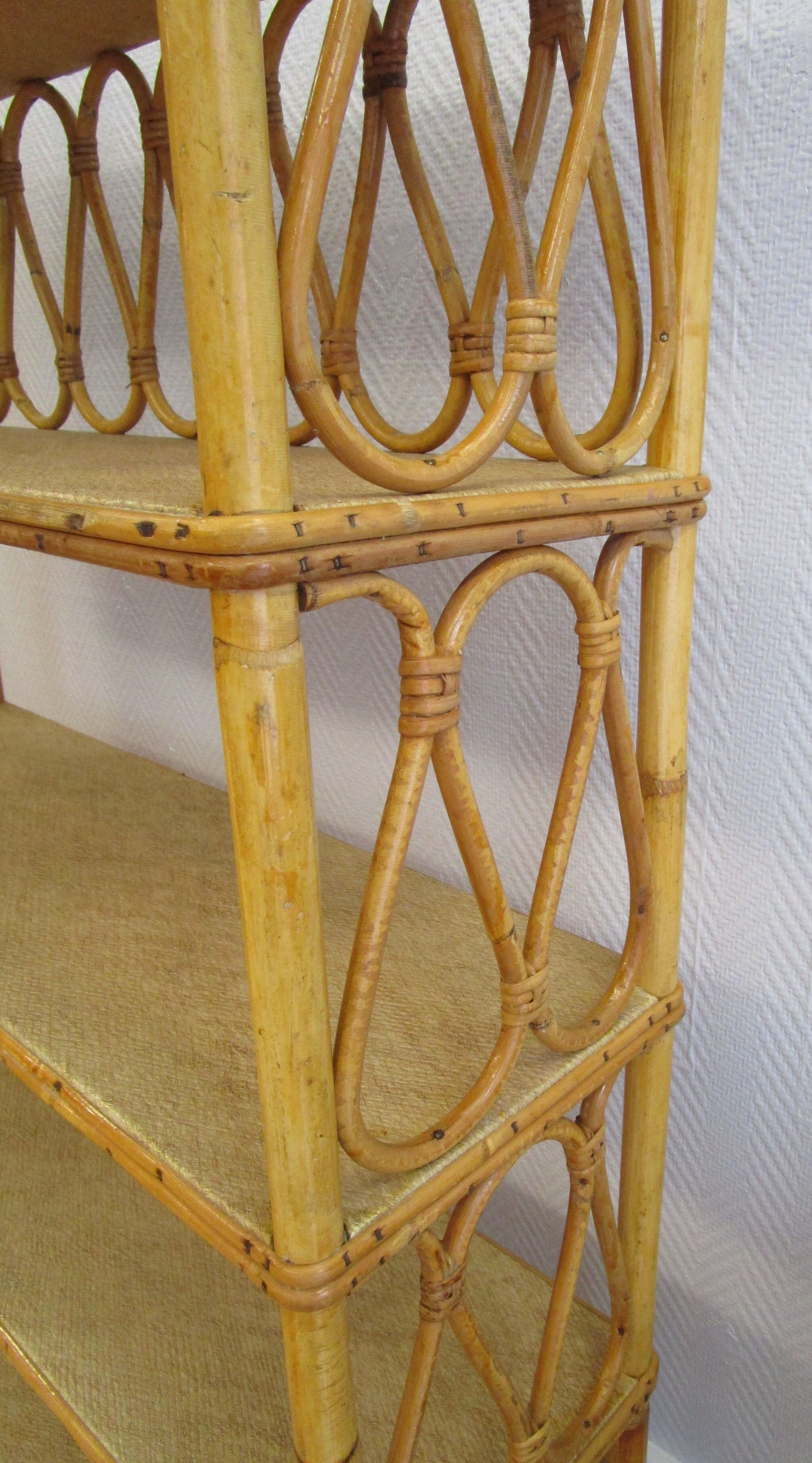 Rattan shelf 50s 60s