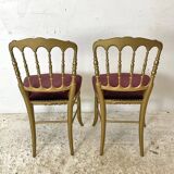 Pair of charivari chairs in gilded wood