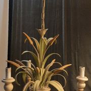 3-light metal vegetal pattern chandelier