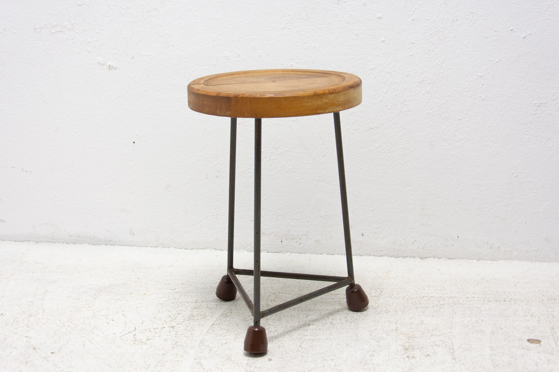 Tabouret industriel du milieu du siècle, années 1950, Tchécoslovaquie