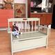 Child's bench celadon toy chest
