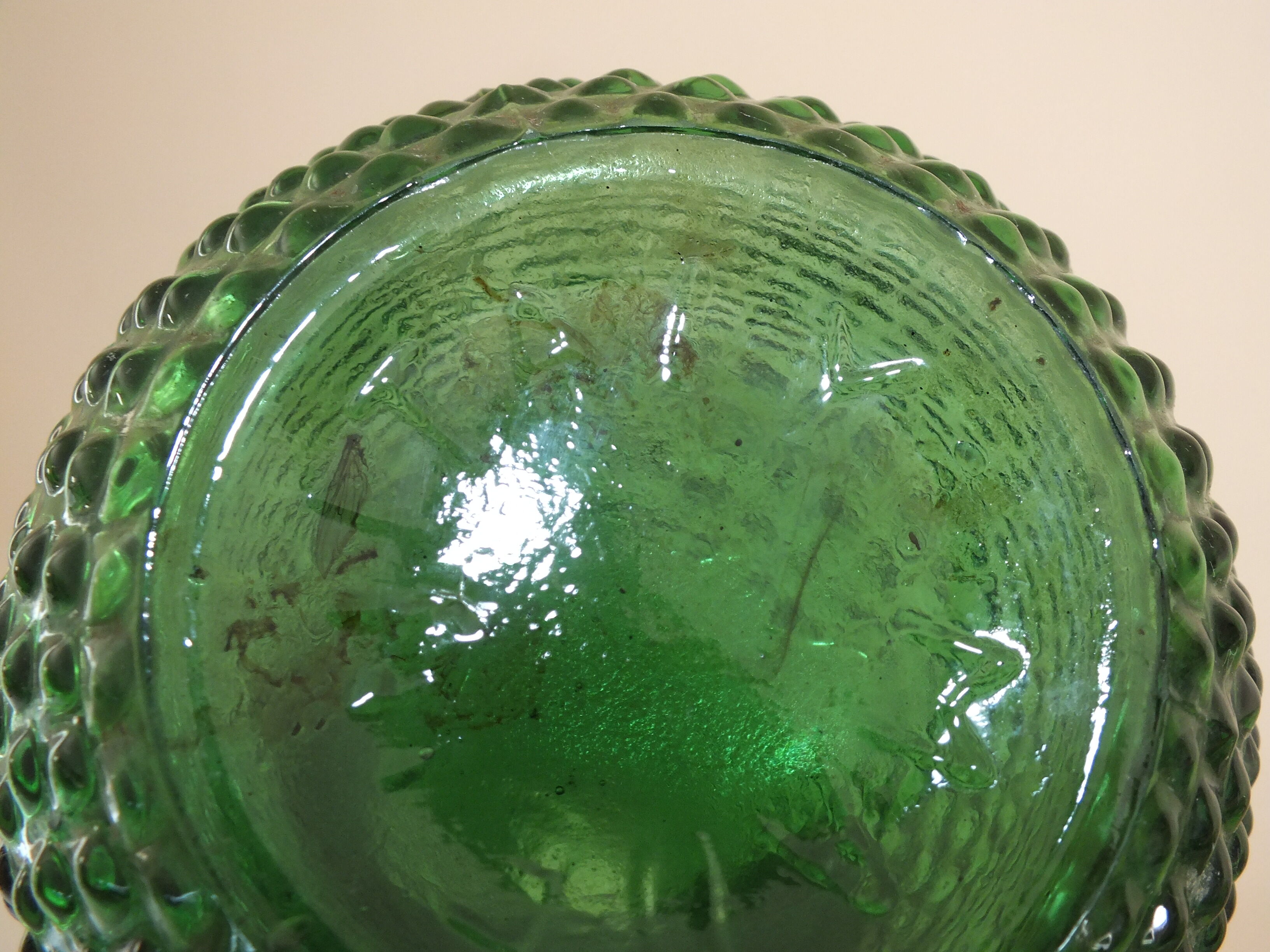 Empoli Italian glass bottle vase without cap