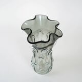 Grey vase, Murano glass, 1960s, made in Italy