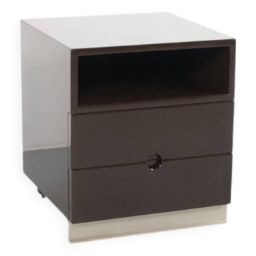 Mb16 brown lacquered chest by luigi caccia dominioni 70's azucena editor