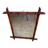 Miroir ancien en bois tourné