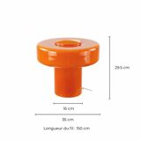 Orange glass table lamp in retro style