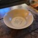 Stoneware salad bowl with floral decoration. 1970s