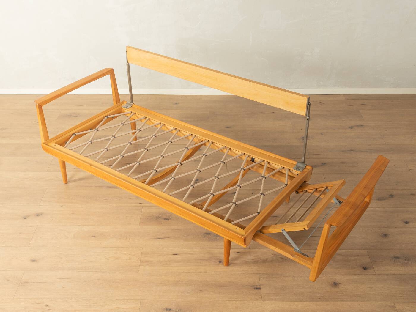 Wilhelm Knoll mid-century sofa, 1950s, cherry wood, reupholstered