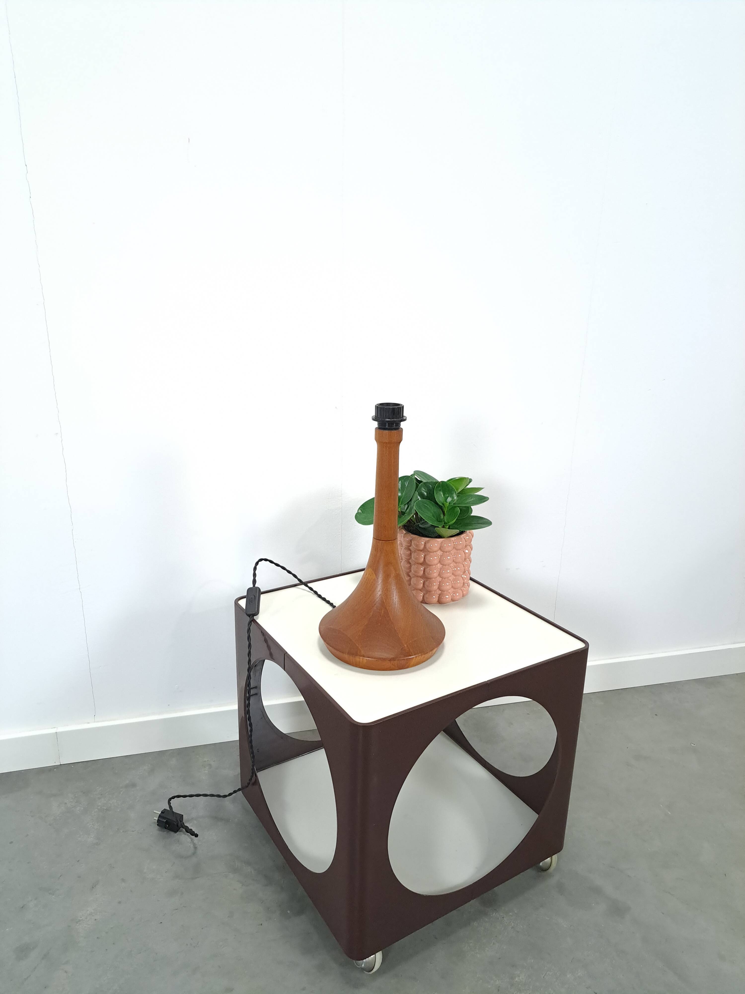 Teak houten lampenvoet vintage