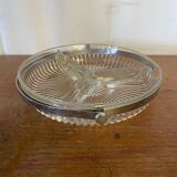 Vintage Molded Glass Aperitif Serving Tray + Chrome Metal Handle VMC Reims Vinta