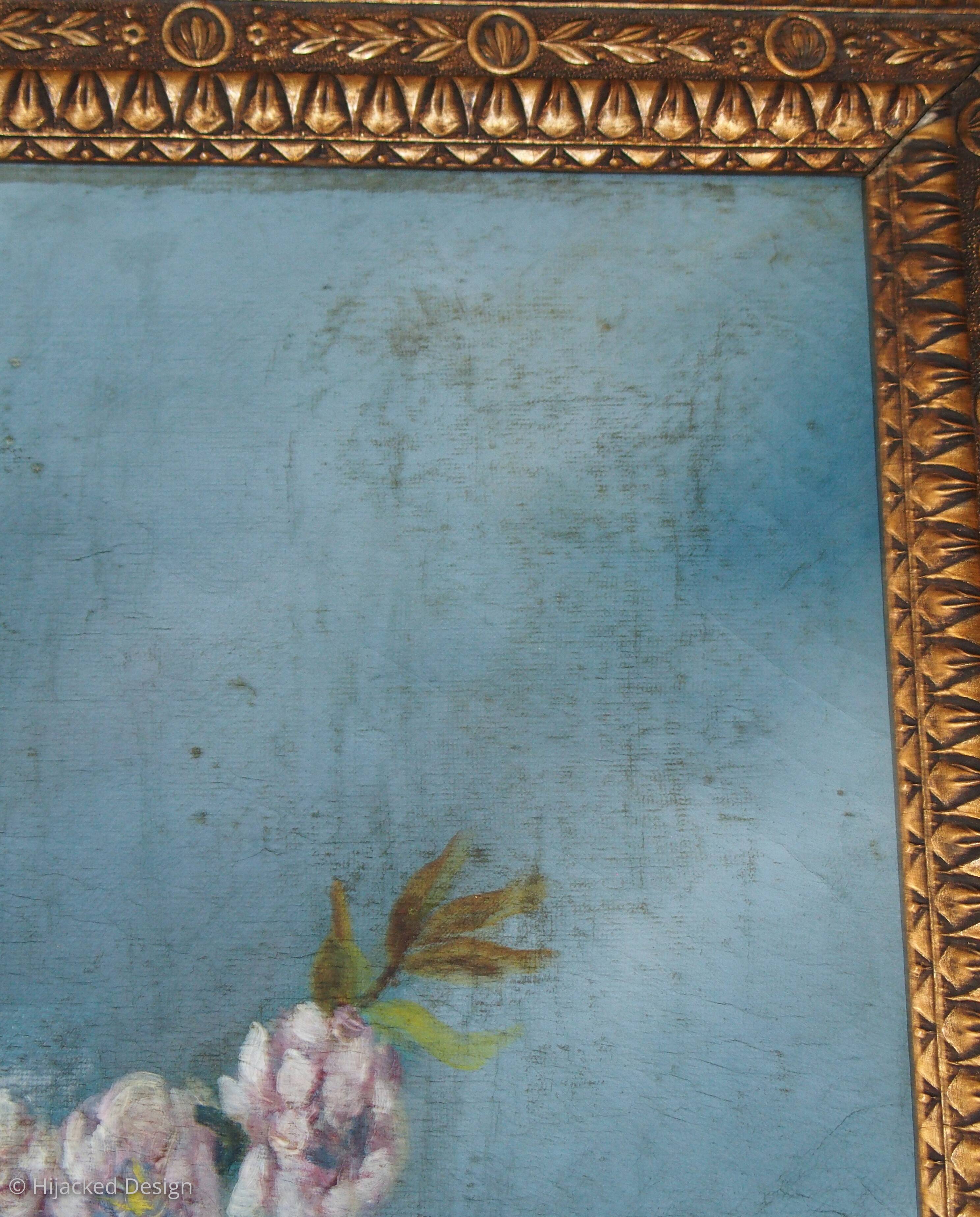 Bouquet of flowers - still life in its golden frame