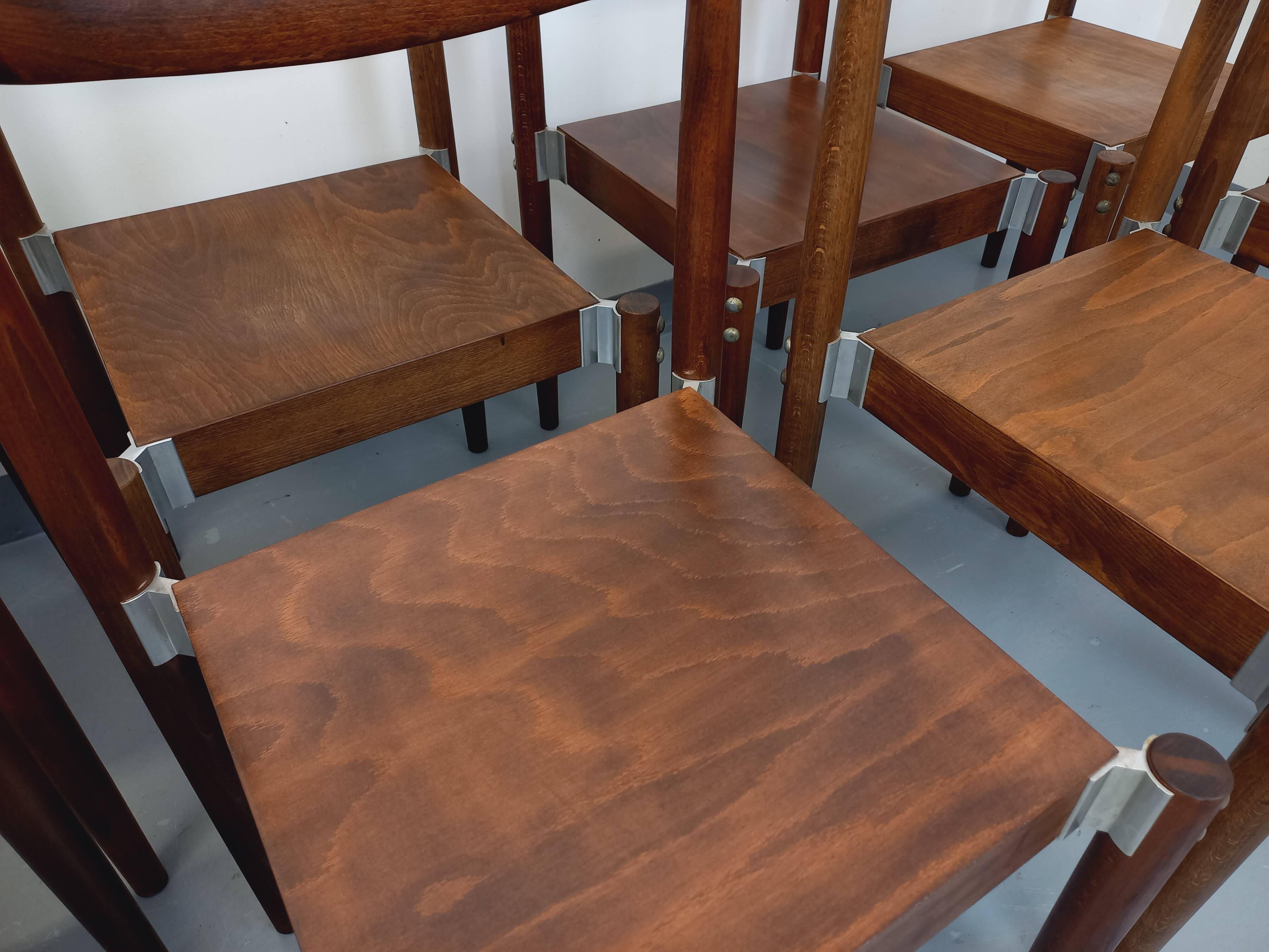 Set of 8 stackable chairs from the Czech manufacturer Bukoza