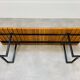1950s coffee table in the style of Alain Richard, wood and metal.