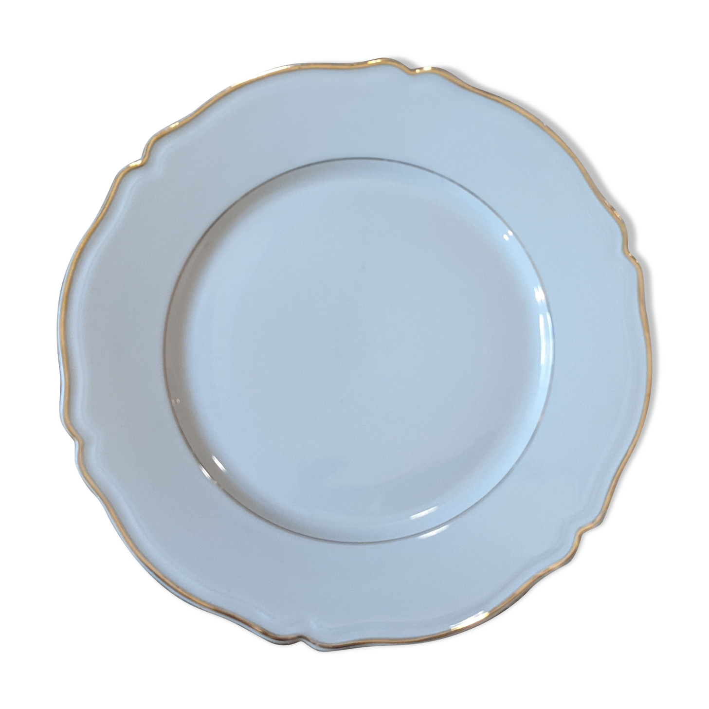 Lot vintage round flat plates in Limoges porcelain