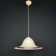 White and pink Murano glass pendant lamp, Italy, 1970s.