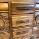 Art deco line-up in 1940s solid oak