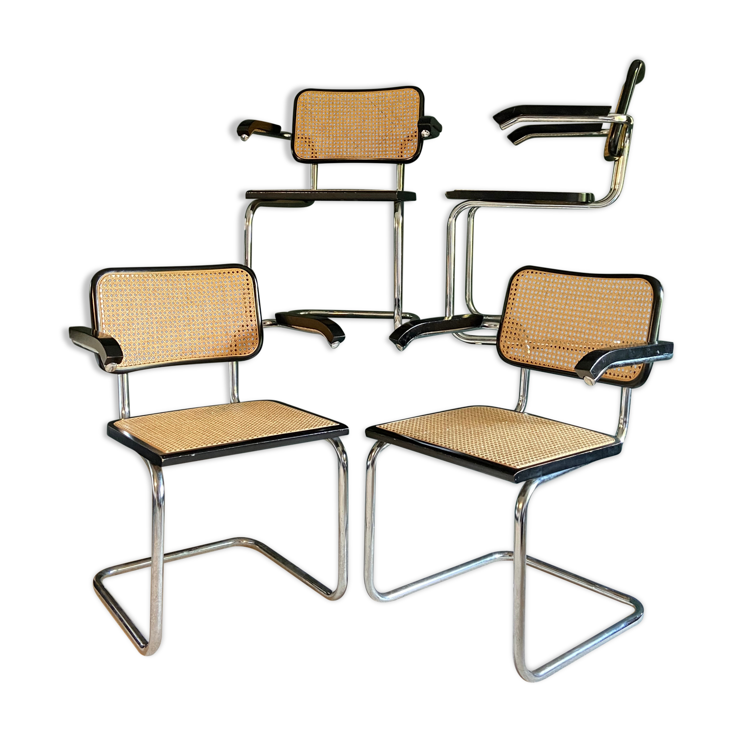 Lot de fauteuils B64, Cesca, Marcel Breuer, édition Thonet