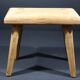 Set of 2 solid wood stools in French brutalist style.