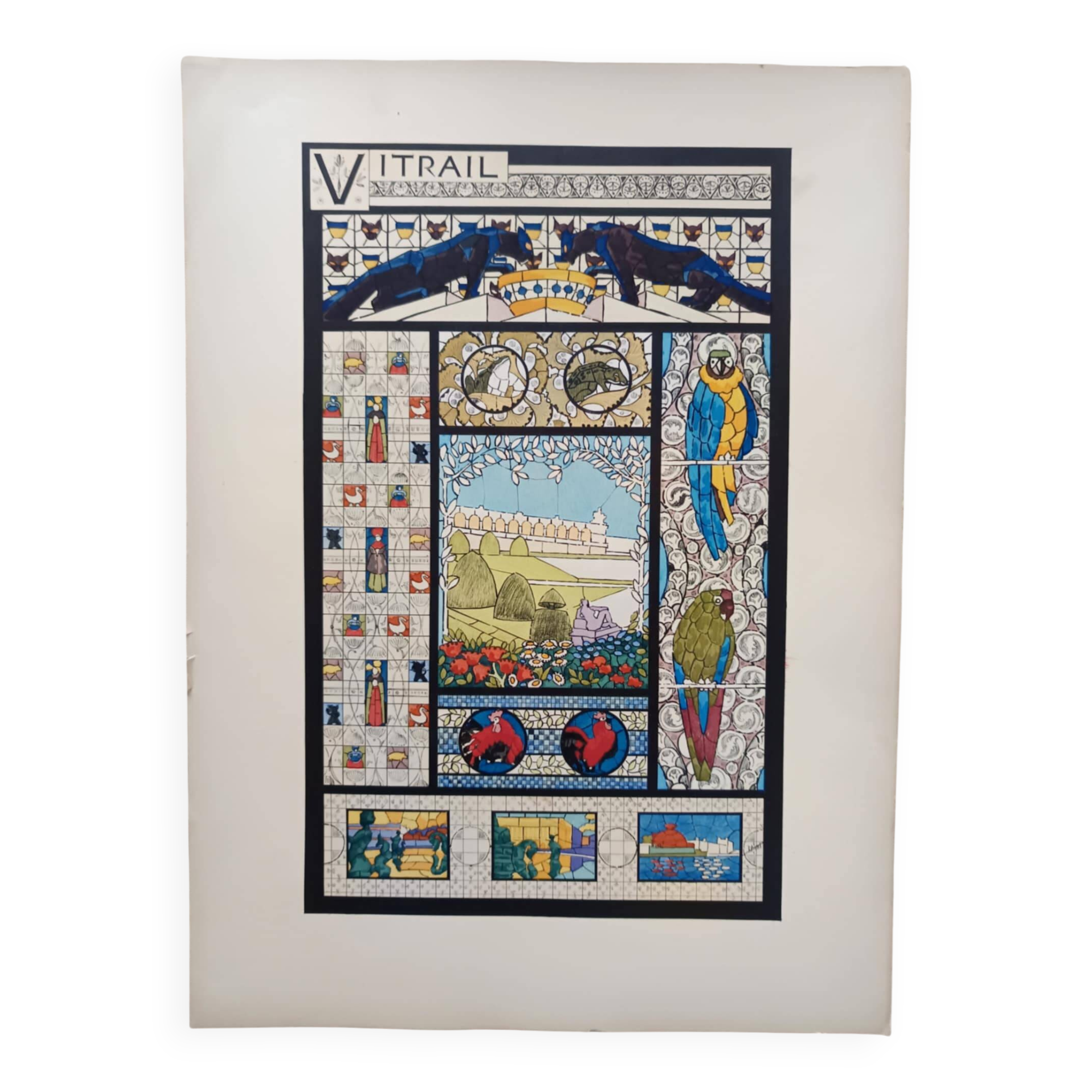 Illustration art nouveau Vitrail par René Binet 1902